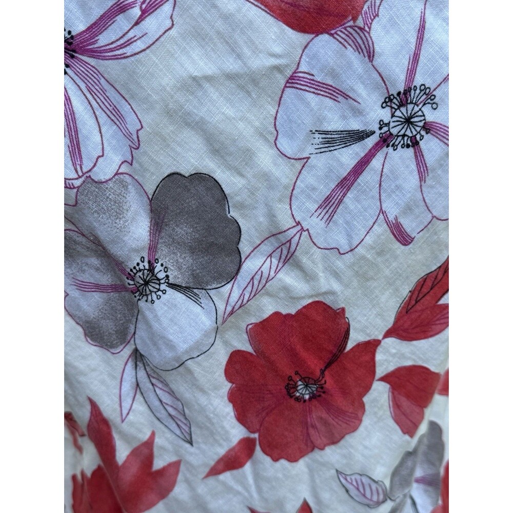 Loft Tank Top Blouse Floral Linen Blend Womens Size 12 Multicolor Sleeveless - Picture 2 of 6
